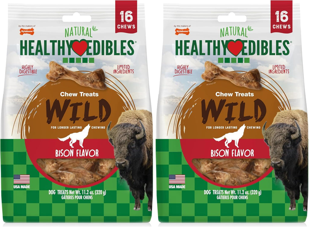 Nylabone Healthy Edibles WILD Natural Dog Chew Treats, Bison Flavor, Small Dogs Up to 20 lbs - Made in USA (16 Count) - Image 13