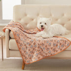 Luciphia double sided coral velvet pet blanket paw print design