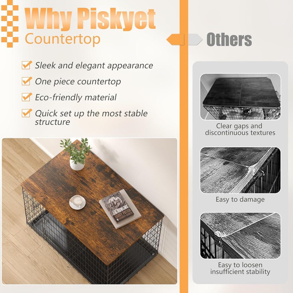 Piskyet furniture kennel topper showing reinforced corner guard details