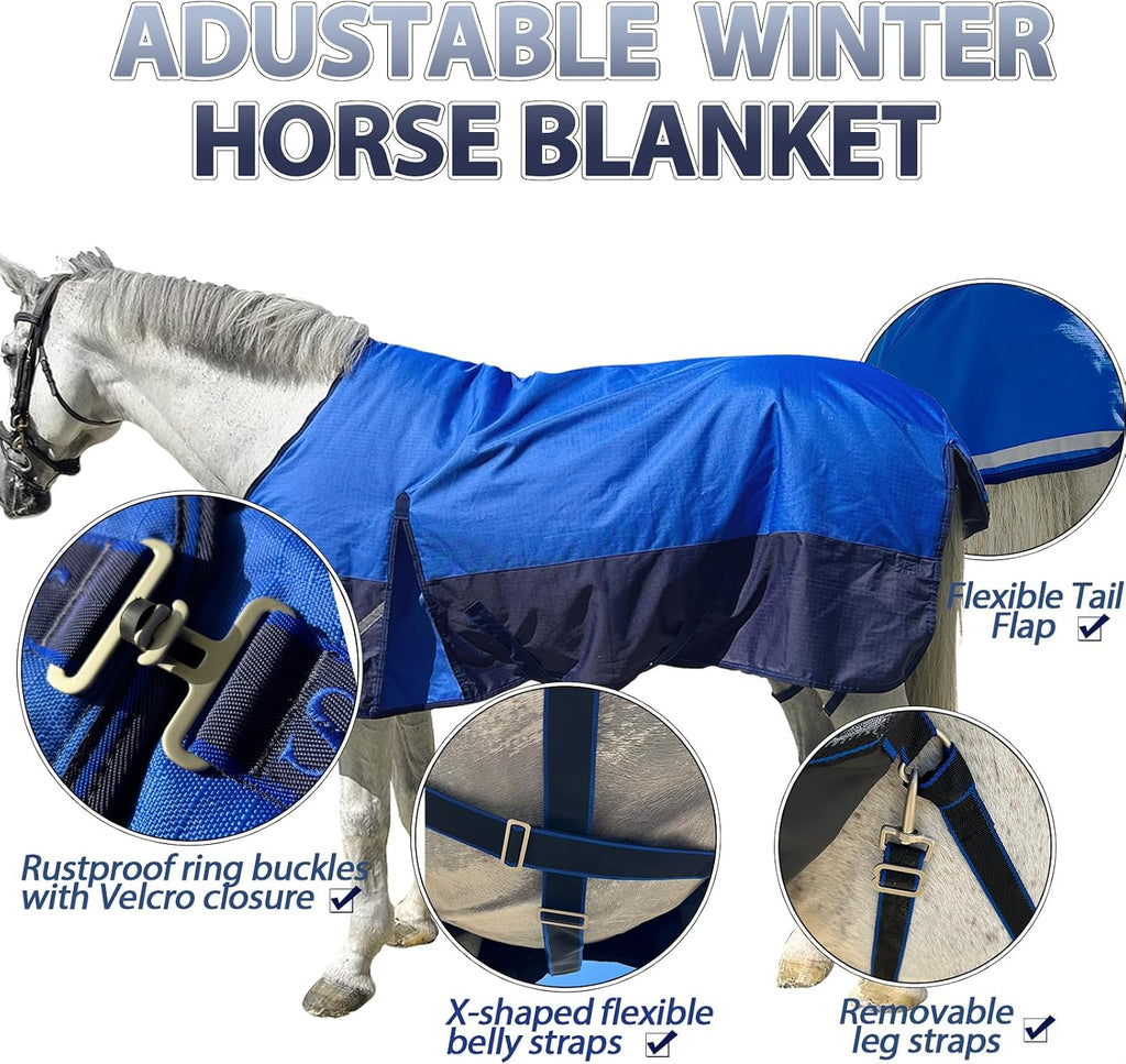 Side profile of SteeDear 300g fill winter horse rug