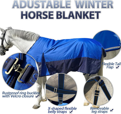Side profile of SteeDear 300g fill winter horse rug