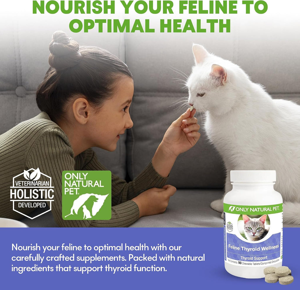 Vet formulated thyroid supplement for cats bottle side view