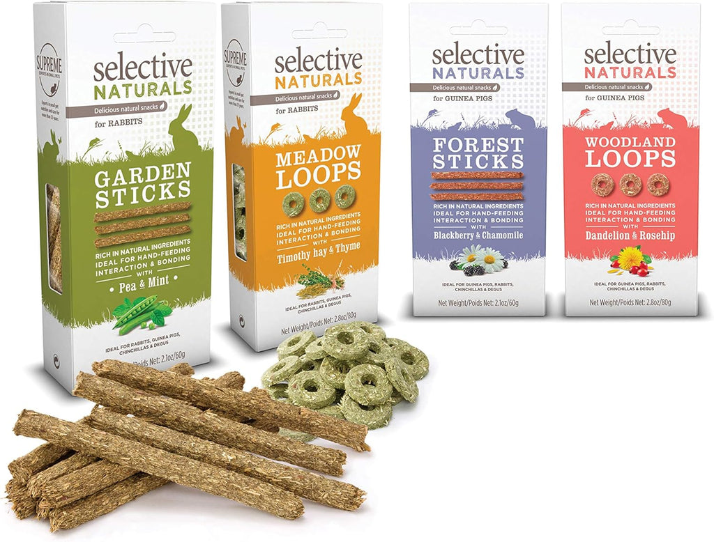 Supreme Selective Naturals Garden Sticks treat pack ingredients display
