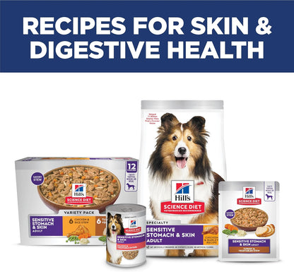 Hill's Science Diet Puppy Sensitive Stomach & Skin Wet Dog Food, Salmon & Vegetable Stew, 12.5 oz. Cans, 12-Pack - Image 10