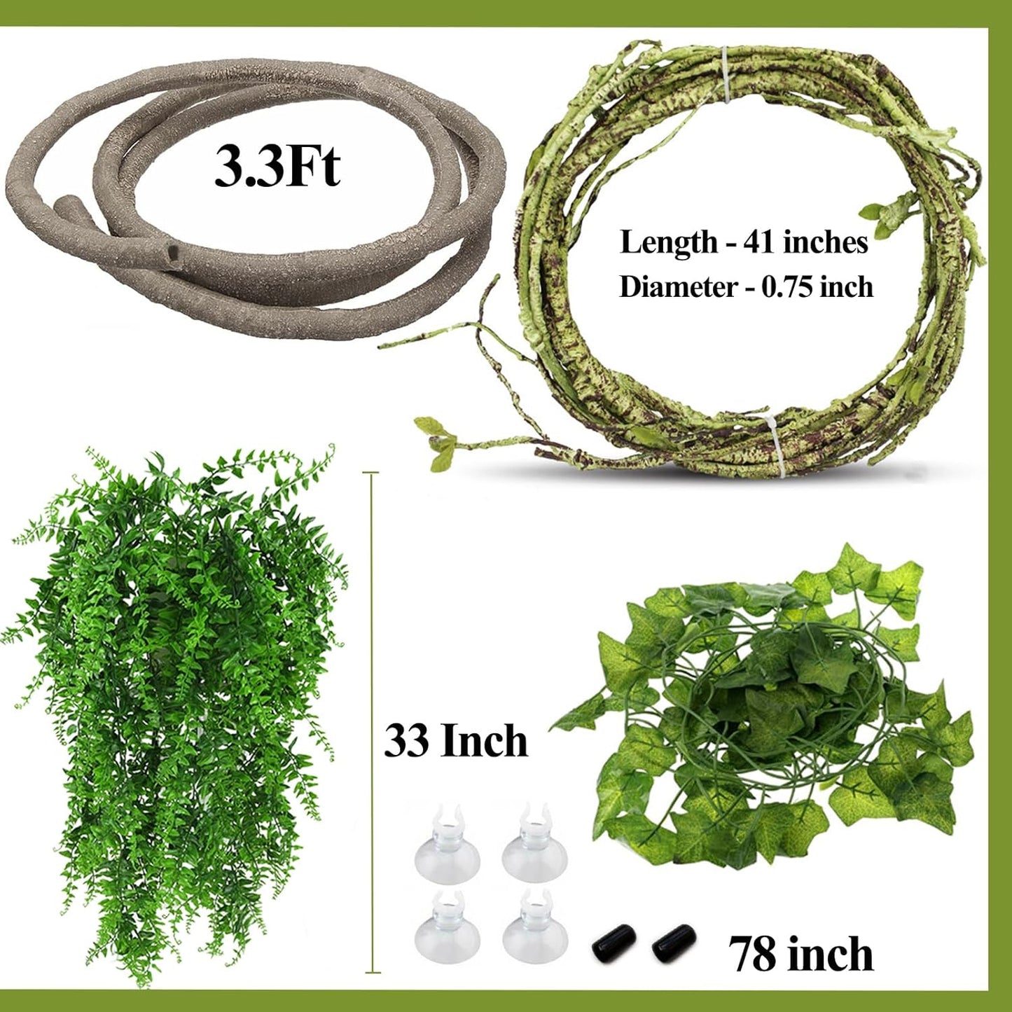 Hercocci habitat decor set for bearded dragons