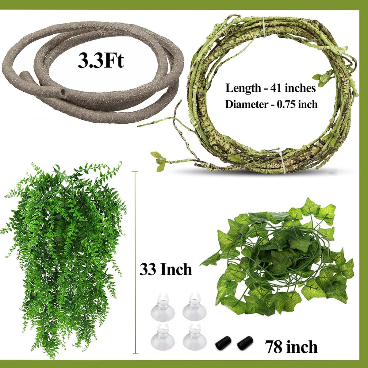 Hercocci reptile tank accessories package contents