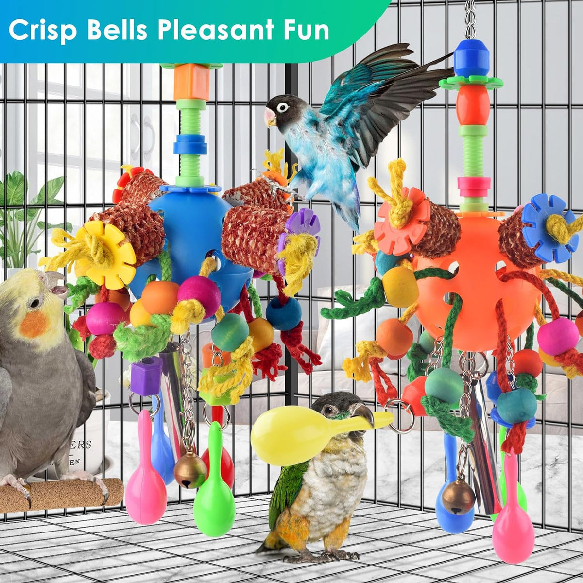Stainless steel chain and hook for Katumo bird toys.