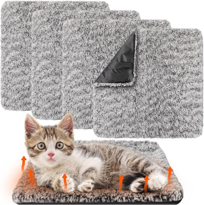 Drydiet 4 Pack Self Warming Cat Pads Self Heating Cat Mat Washable Homeless Dogs Thermal Pads Kennel Pad Reflects Body Heat Warm Crate Bed Mat for Indoor Outdoor Pet(Gray,16 x 20 Inch) - Image 12