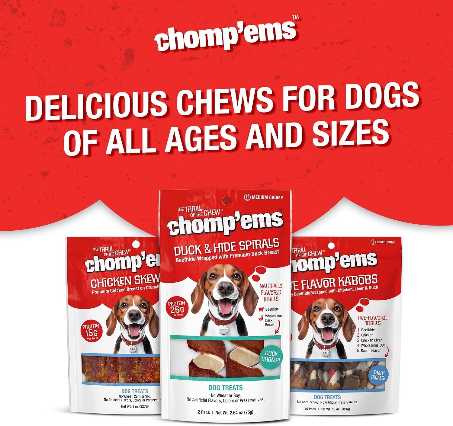 Chomp'ems Premium Beefhide Chews for Dogs, 2 Chews - Image 9