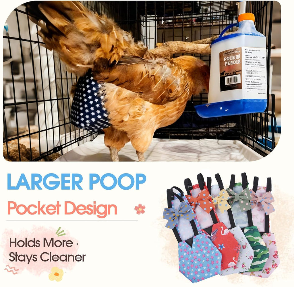 QBLEEV chicken diaper featuring elastic shoulder straps