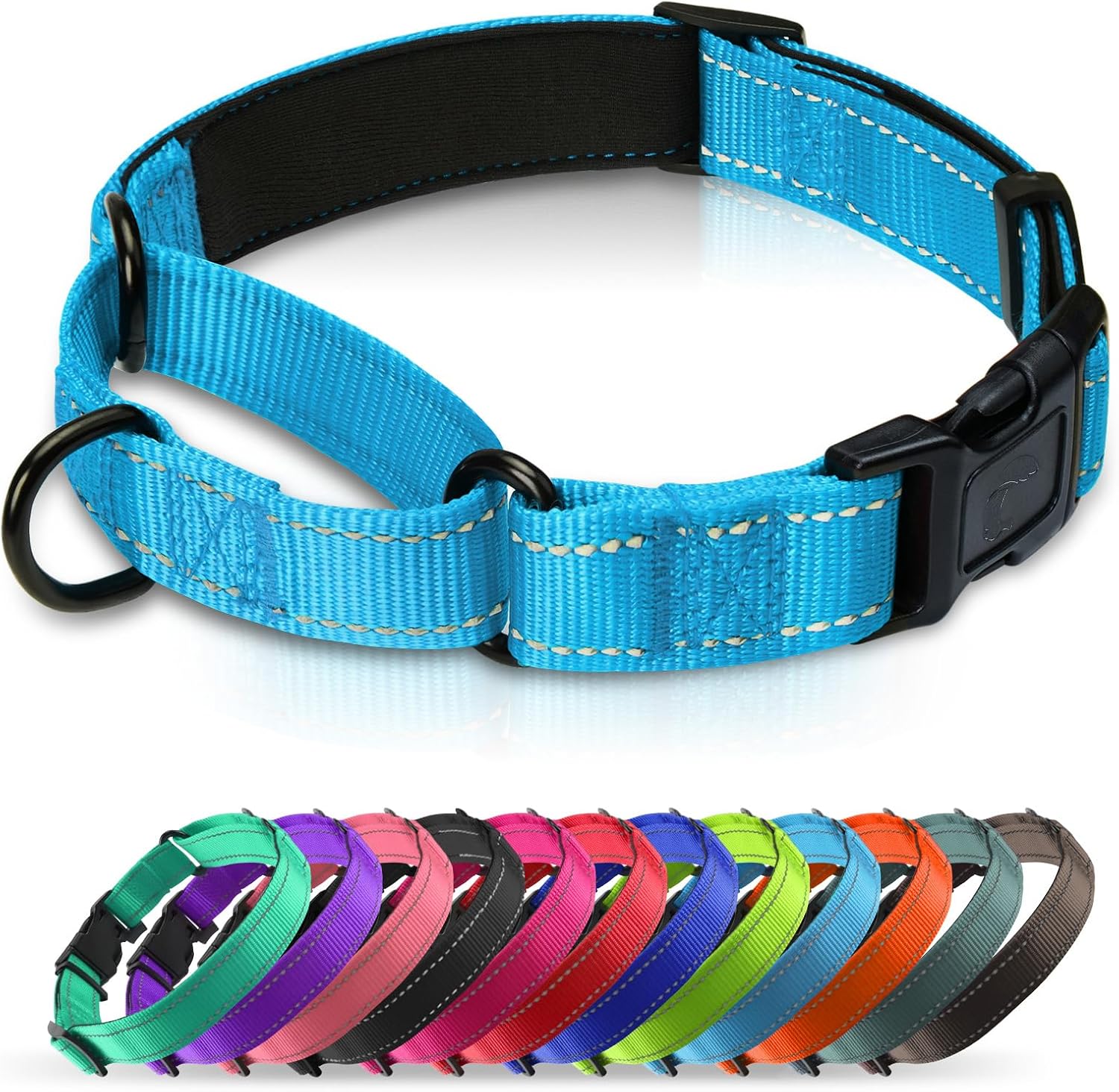Martingale Collar for Dogs with Quick Release Buckle, Reflective Soft Padded & Escape Proof, Adjustable Nylon Dog Collars for Training & Daily Walking (Hotpink,M) - Image 11
