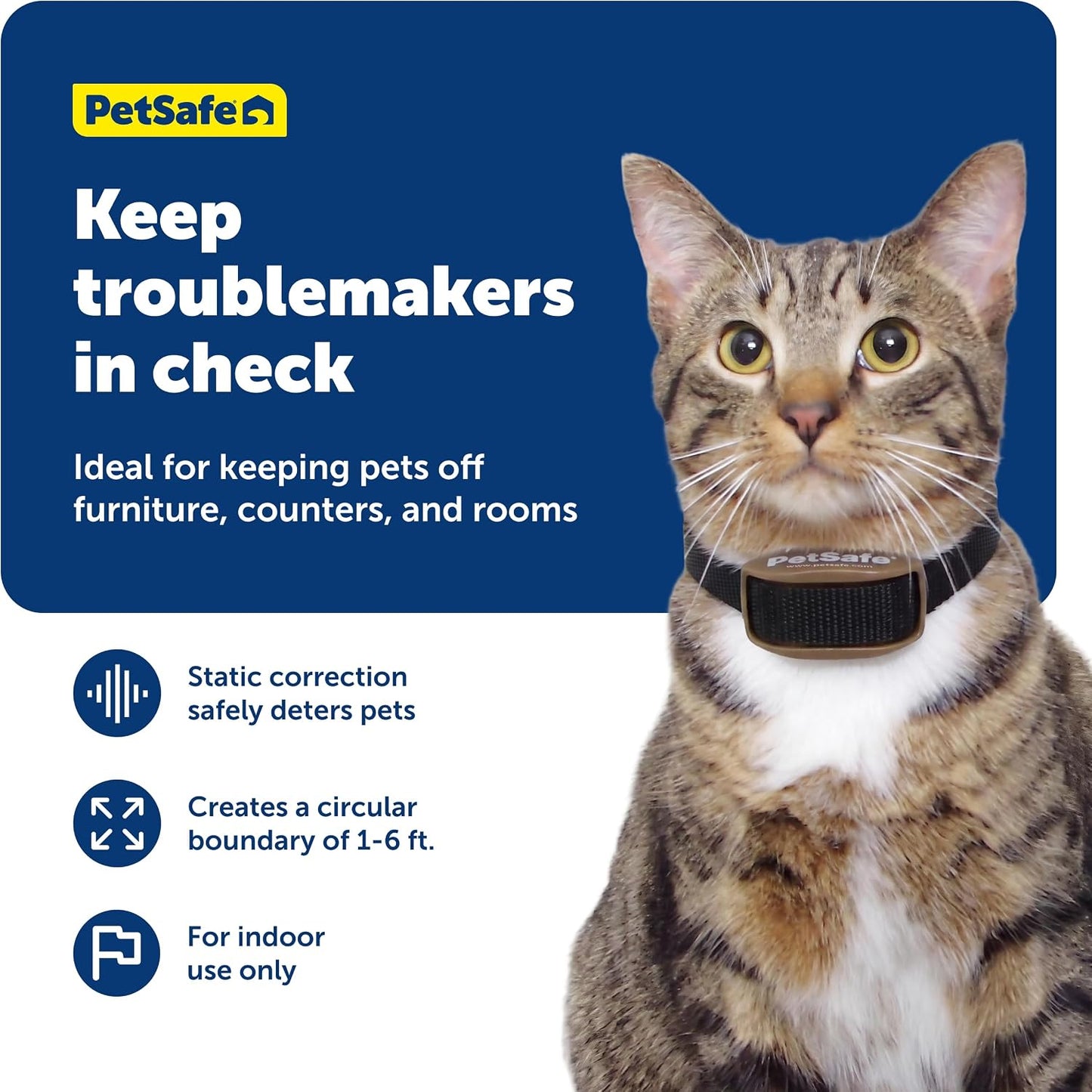 PetSafe wireless pet barrier packaging showing cats and dogs training solution.