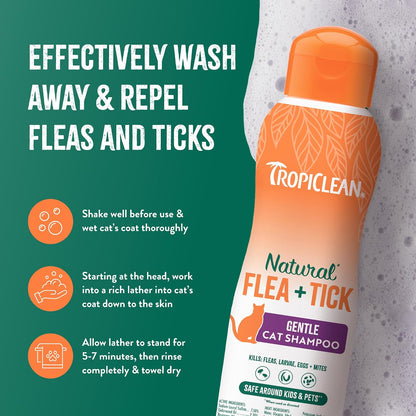 TropiClean essential oil feline flea control product close up