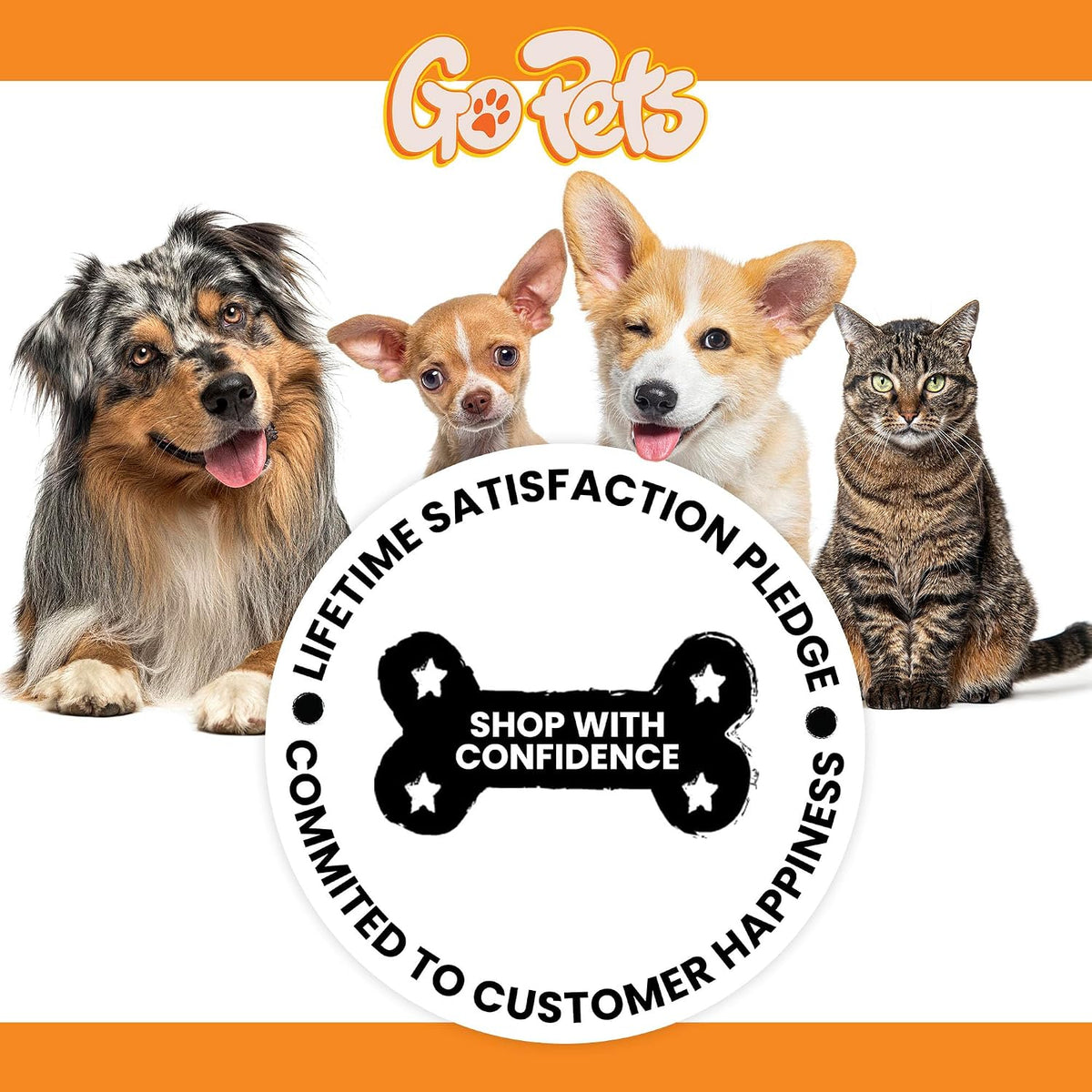 GoPets pet grooming tool packaging and full length display