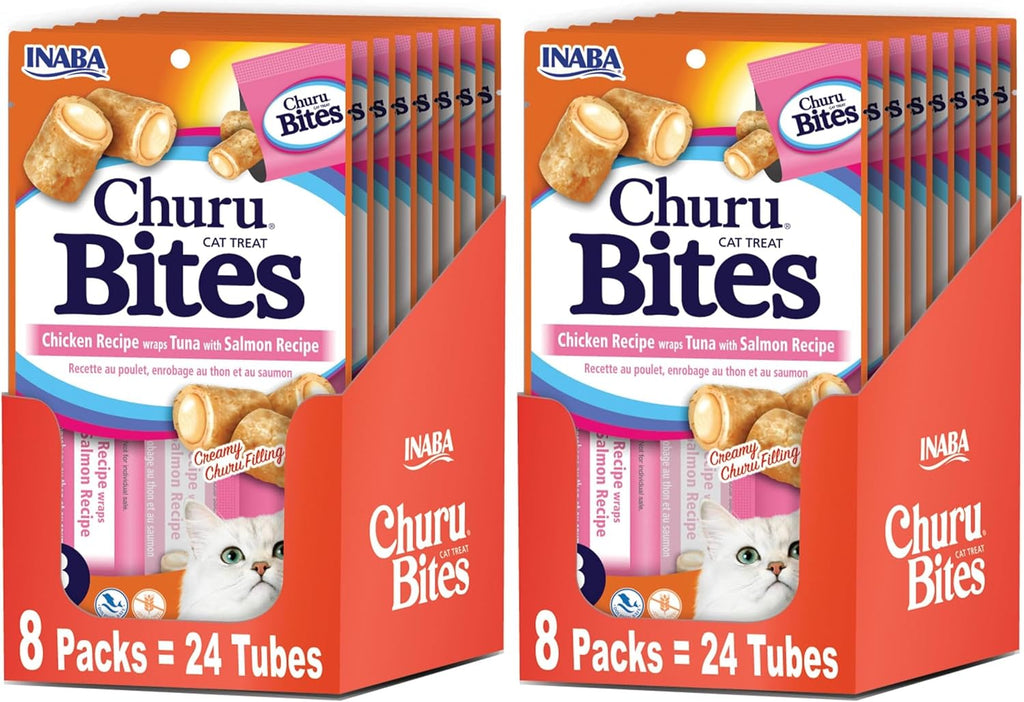 INABA Churu Bites for Cats, Soft/Chewy Baked Chicken Wrapped Churu Filled Cat Treats with Vitamin E, 0.35 Ounces per Tube, 24 Tubes Total (3 Tubes per Pack), Chicken Recipe - Image 10