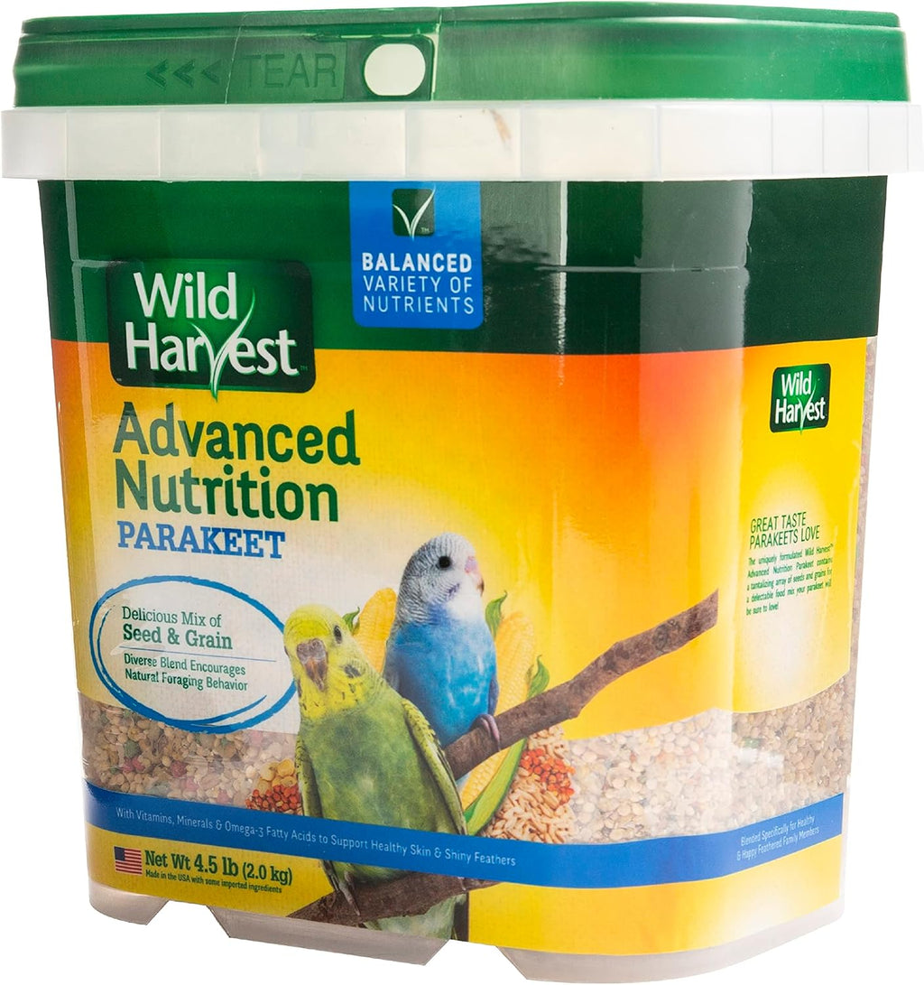 Wild Harvest Advanced Nutrition Diet for Parakeets 4.5 lbs bag side view