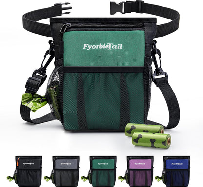 Dog Treat Pouch, 4 Cup Waterproof Dog Training Bag, Hands-Free 3 Ways to Wear, Magnetic Closure, Multi-Pocket, with 2 Rolls Poop Bags (Black) - Image 12