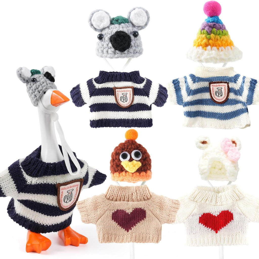4 Set 7inch Desk Goose Outfits, Mini Desktop Goose clothes Desk Goose Accessories Set for Magnetic Goose Statue - Image 11