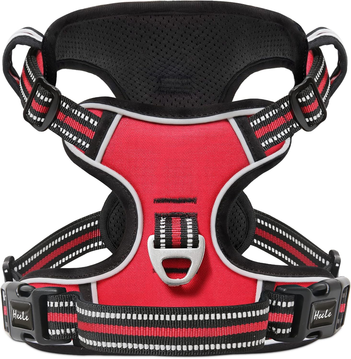 HEELE Dog Harness, No Pull Adjustable Padded Reflective Harness for Small Medium Large Dogs with Handle for Walking Training, Flower-Pink, M - Image 10