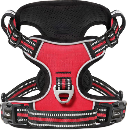 HEELE Dog Harness, No Pull Adjustable Padded Reflective Harness for Small Medium Large Dogs with Handle for Walking Training, Flower-Pink, M - Image 10