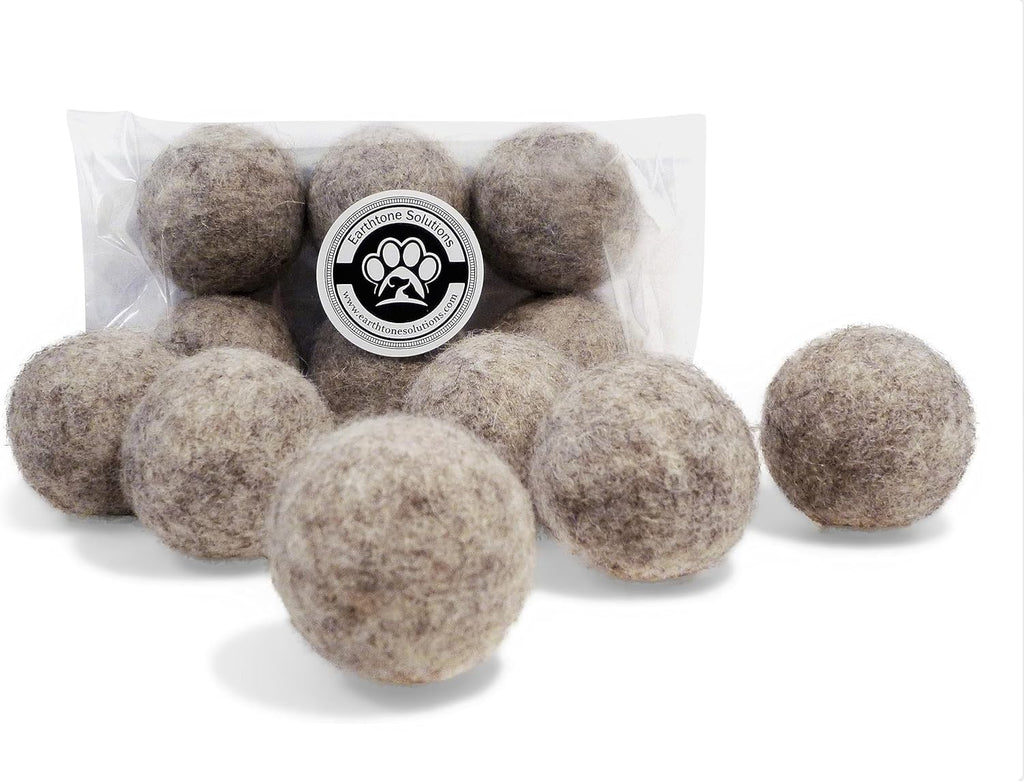 Top view of Earthtone Solutions quiet wool ball cat toys