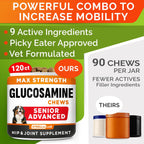 USA imported StrellaLab glucosamine chondroitin soft chew tablets for large breeds