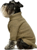 Fitwarm thermal knitted dog sweater front view cozy sage green winter coat for small dogs