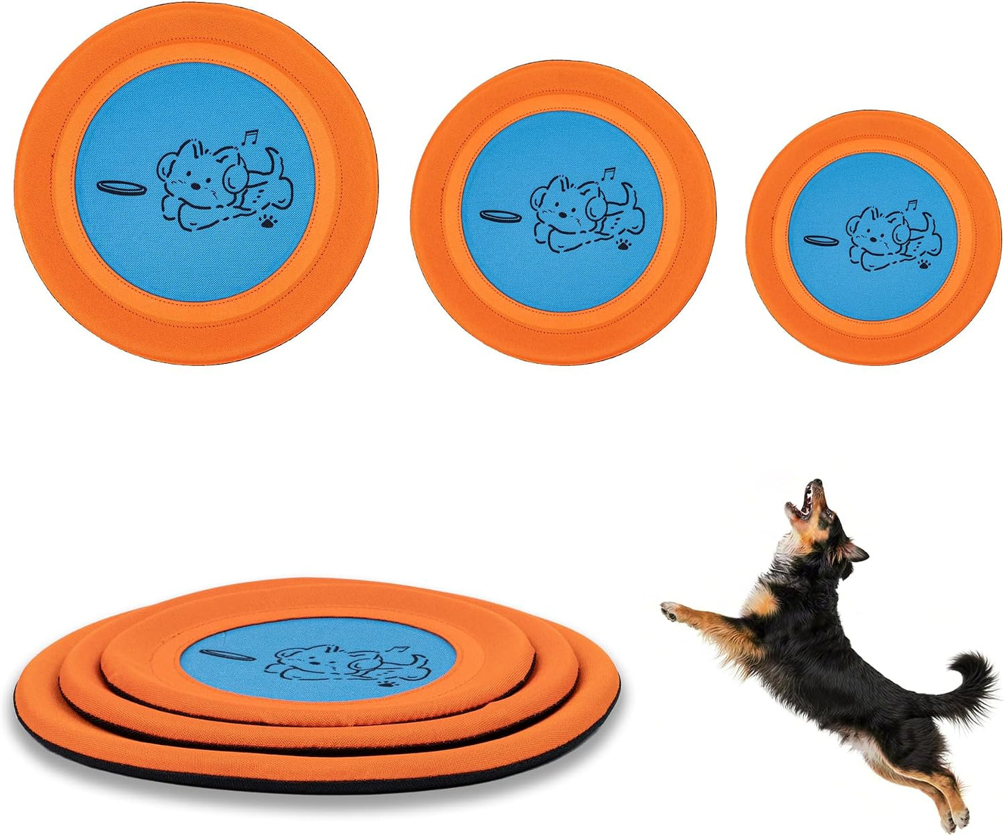 Lifestyle shot of Bifeaw dog flying discs in a park