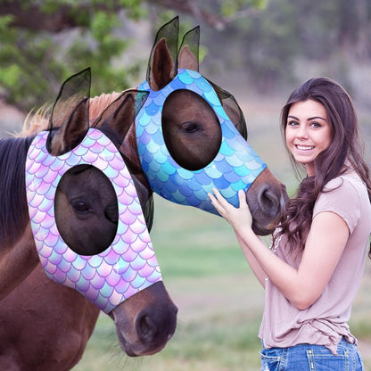 Packaging display of Weewooday fly mask set for horses