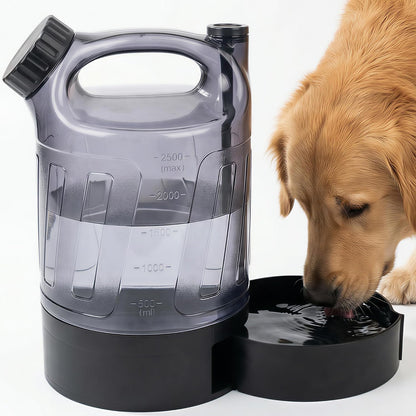 All For Paws portable dog travel water bottle front view showing dark transparent reservoir