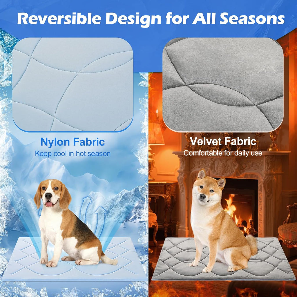 Dog sleeping on large Tivray self cooling mat