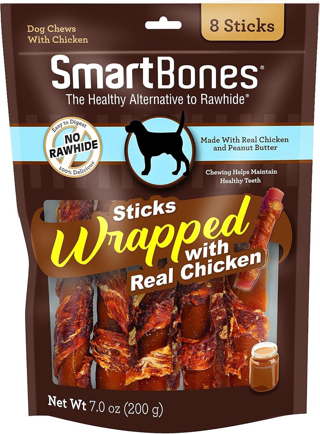 SmartBones peanut butter and chicken dog chews pack of two imported premium treats