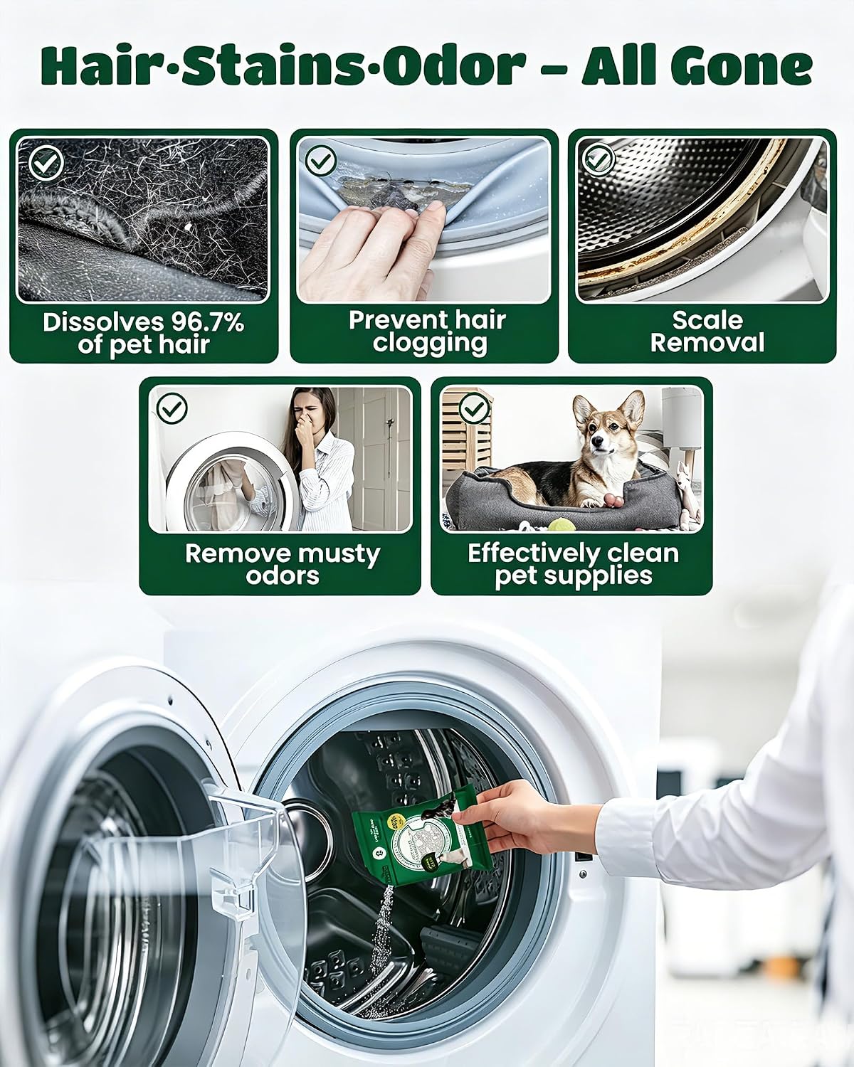 Seedshub pet hair removal for washing machine