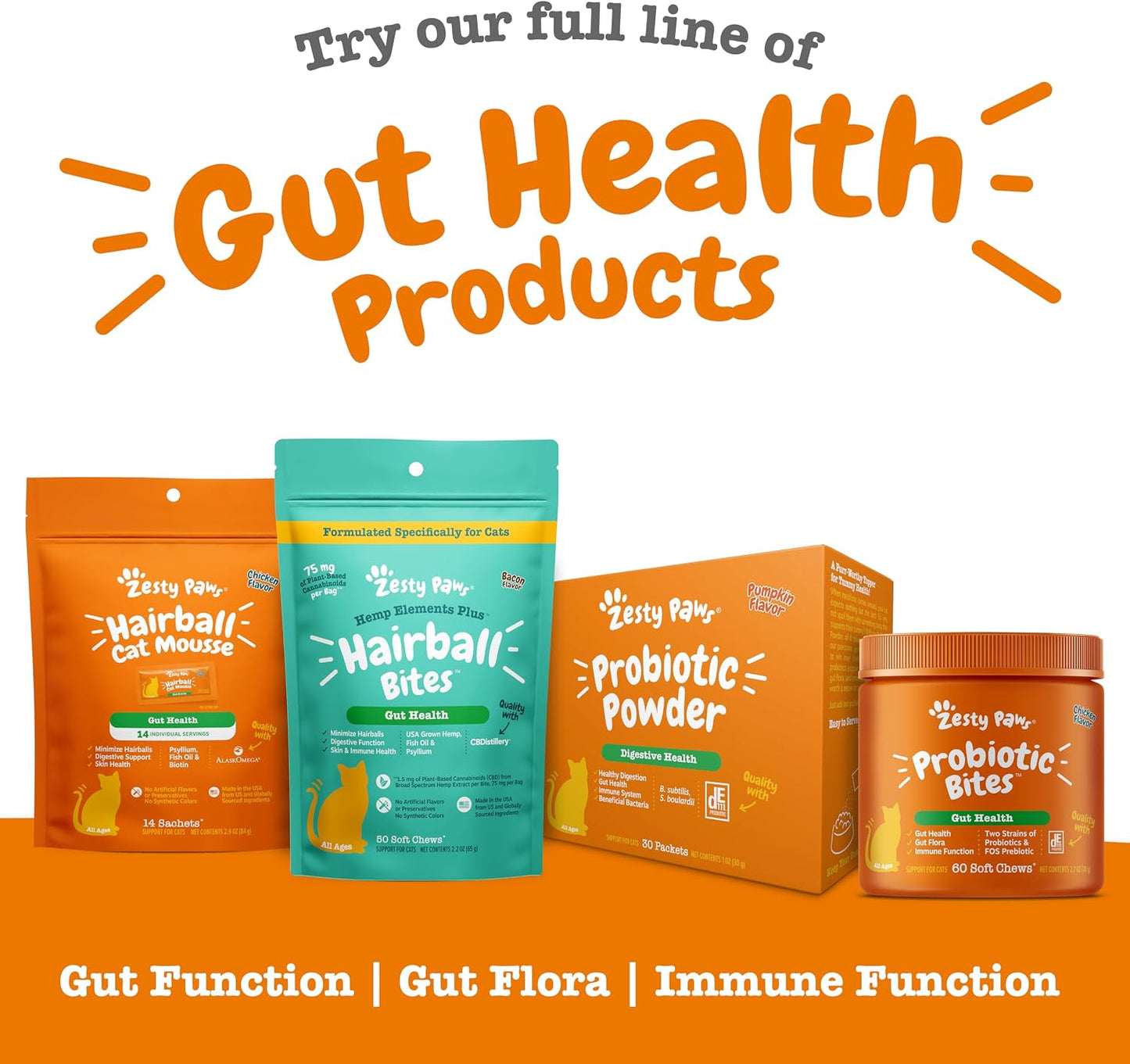 Authentic Zesty Paws cat supplements imported to India from USA