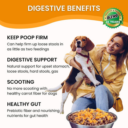 Instructions diagram for rehydrating Olewo dog food supplement