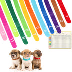 Newborn Puppy Collar Set of 12 with Numbered Tags & Weight Tracker Chart, Soft Adjustable Kitten Collar, Puppy Collars for Litter, Whelping Supplies for Kitten Small Dogs (S/M/L) (S) - Image 9