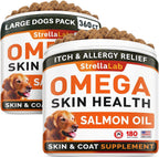 StrellaLab Omega 3 for Dogs - (180Ct) Fish Oil Treats - Allergy & Itch Relief Skin & Coat Supplement - Dry Itchy Skin, Anti Shedding & Hot Spots Treatment - Pet Salmon Oil Chews - Chicken Flavor - Image 12