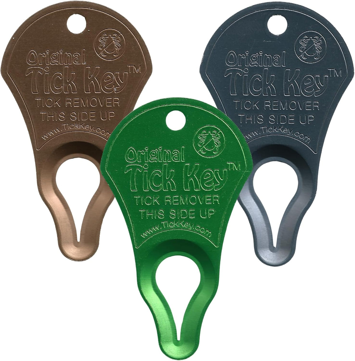 The Tick Key original tick detaching device front view pack of three