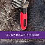 Close up of Paw Brothers professional grooming tool comfort grip handle