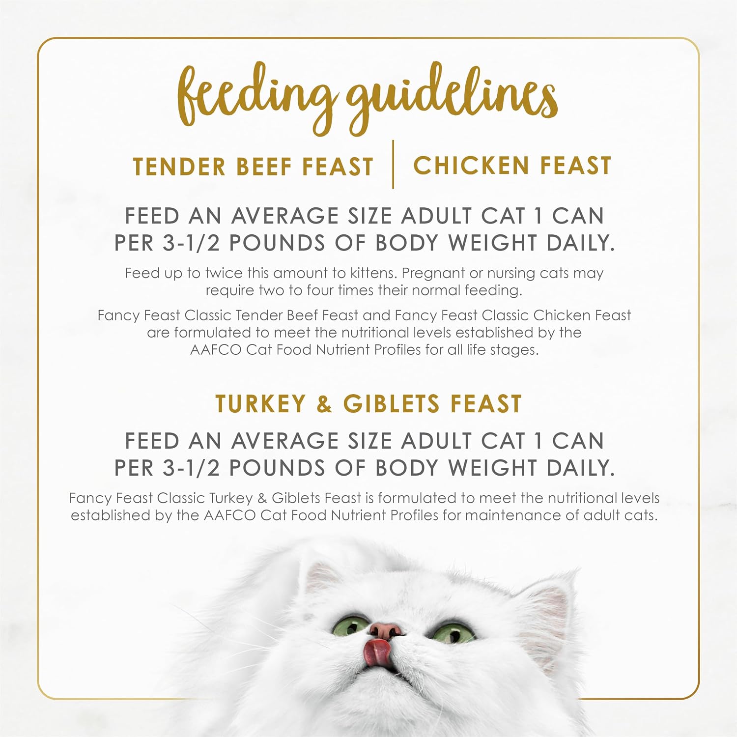 Three ounce cans of Fancy Feast poultry and beef feast