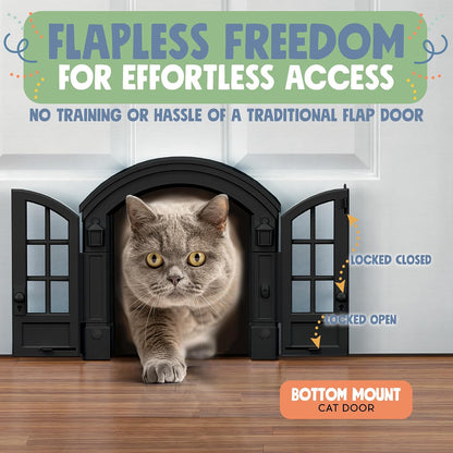 Purrfect Portal safe interior cat door showing the high quality ABS plastic frame.
