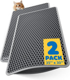 27" x 19" Cat Litter Mat - Ultra-Large Litter Box Mat with Double Layers, Urine-Proof and Non-Slip Litter Trapping Mat, Easy to Clean Kitty Litter Mats for Floor, Scatter Control, Grey - Image 11