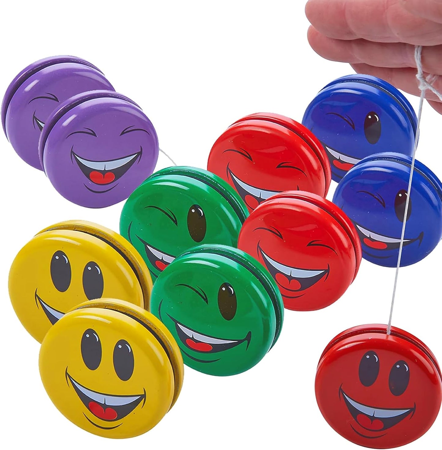Kicko metal smiley face yo-yos assorted colors front view