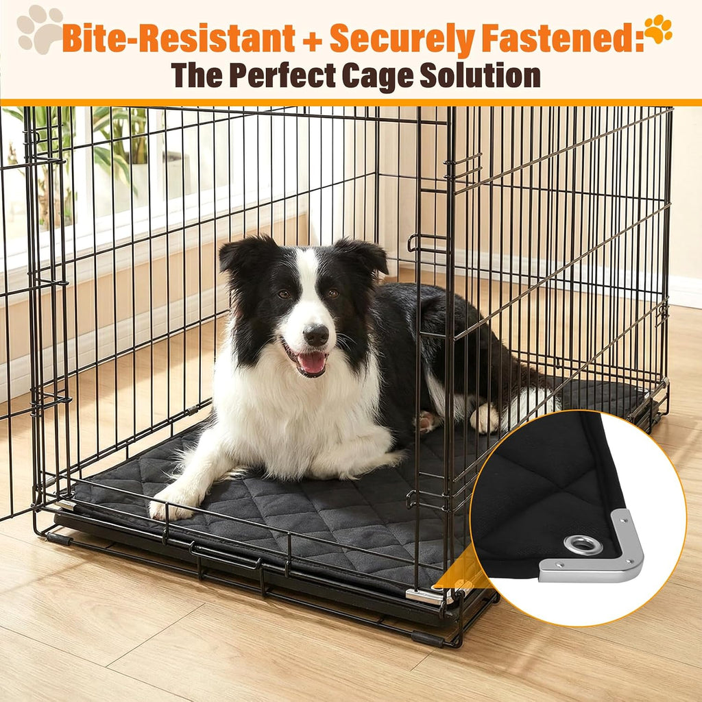 Durable tear resistant Oxford fabric dog mat for teething puppies close up detail.