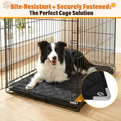 Durable tear resistant Oxford fabric dog mat for teething puppies close up detail.