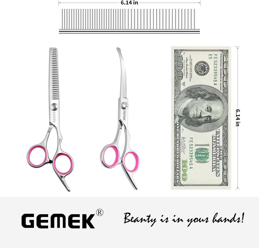Premium metal pet detangling comb included in the professional grooming set