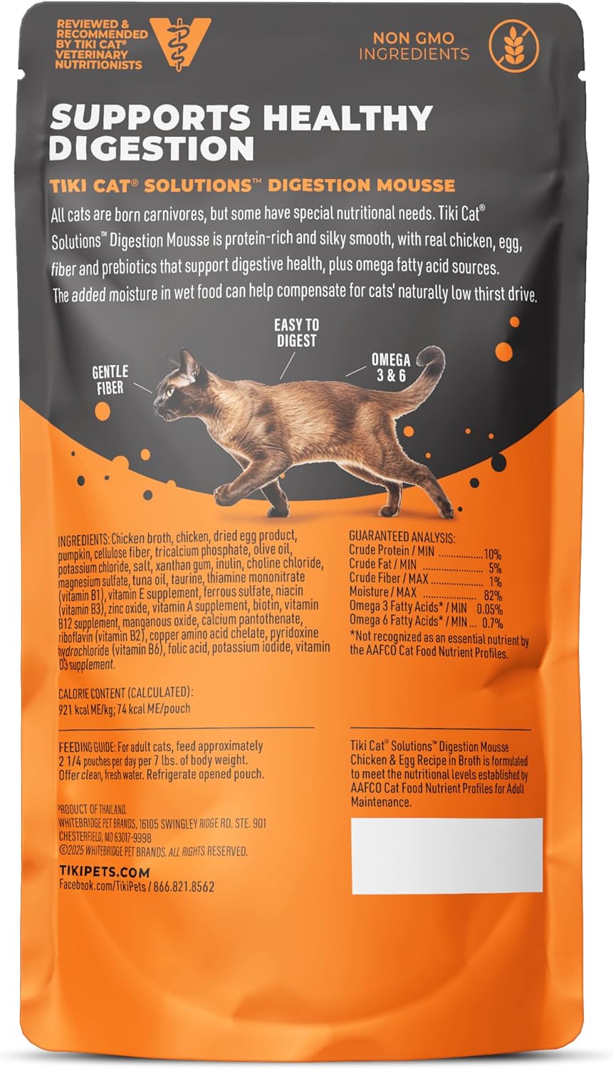 Tiki Cat functional cat food chicken and egg recipe for sensitive stomachs