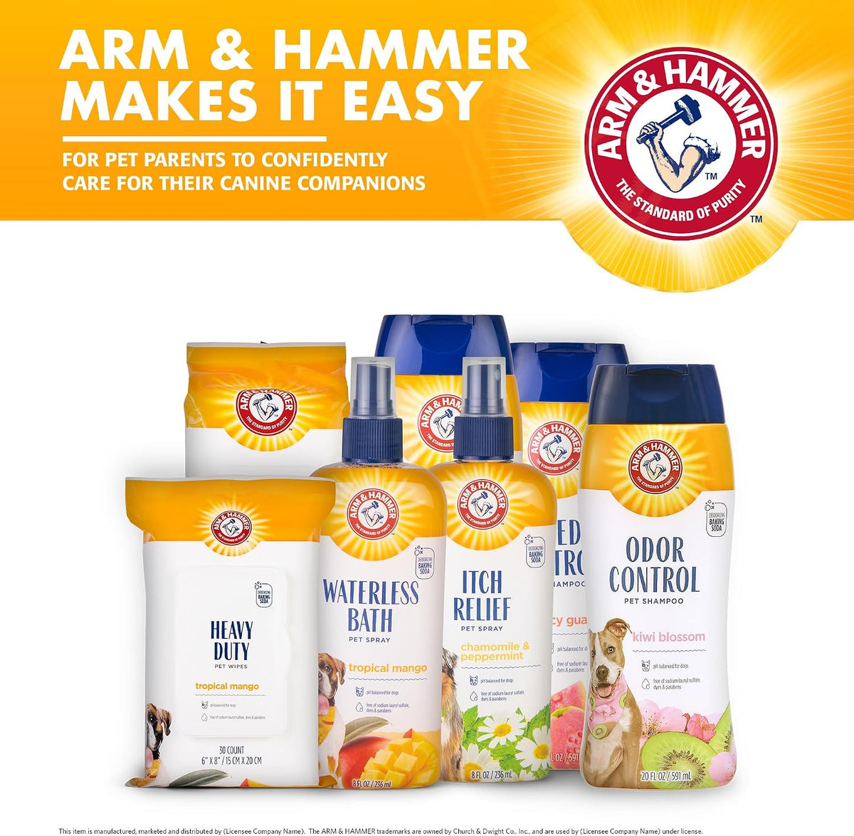 Arm & Hammer for Pets Odor Control Dry Shampoo Powder for Dogs and Puppies Waterless Dog Deodorizer Baking Soda Paraben Sulfate Dye Free Kiwi Blossom Scent 4.2 OZ at Home Travel Routine - Image 10