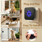 Dog pressing wireless doorbell button to go outside