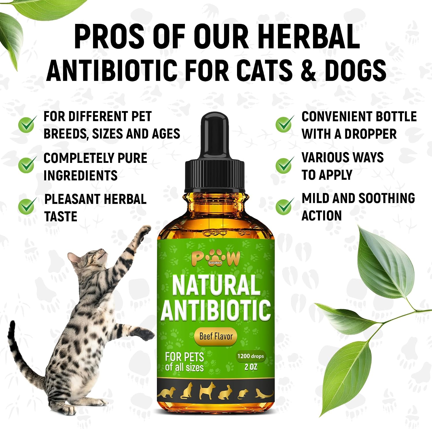Golden Paw two ounce bottle for pet respiratory and urinary health